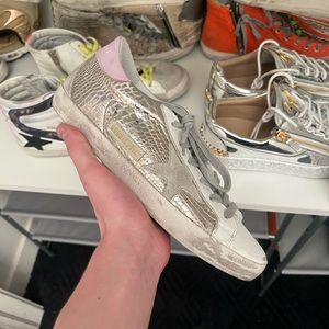 Golden goose metallic snake skin sneaker size 38
